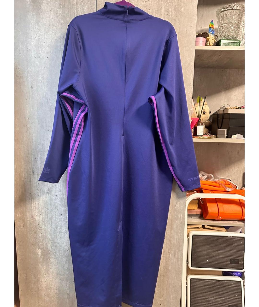 ADIDAS Фиолетовое полиэстеровое повседневное платье, фото 2