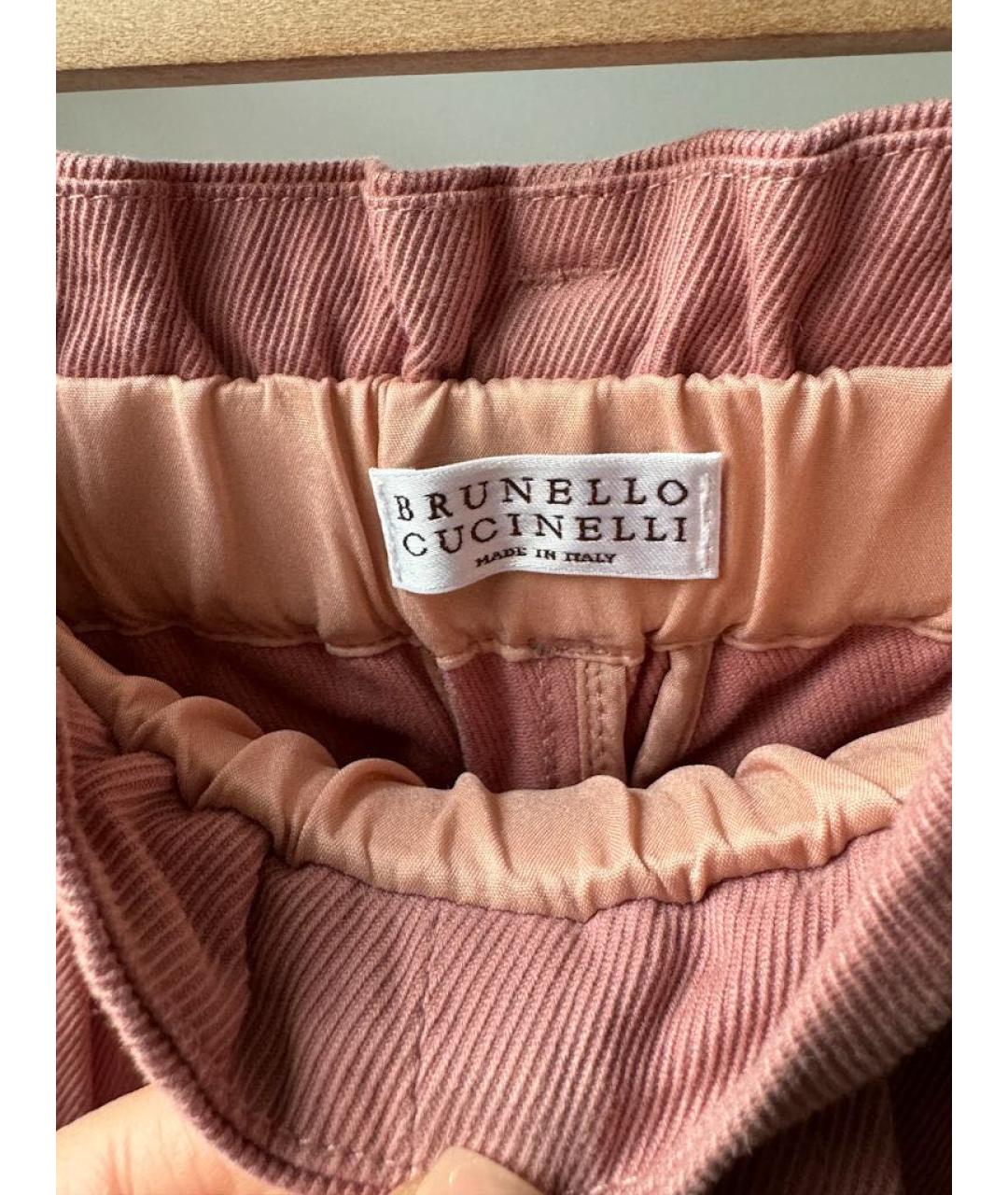 BRUNELLO CUCINELLI Розовые хлопковые брюки и шорты, фото 5