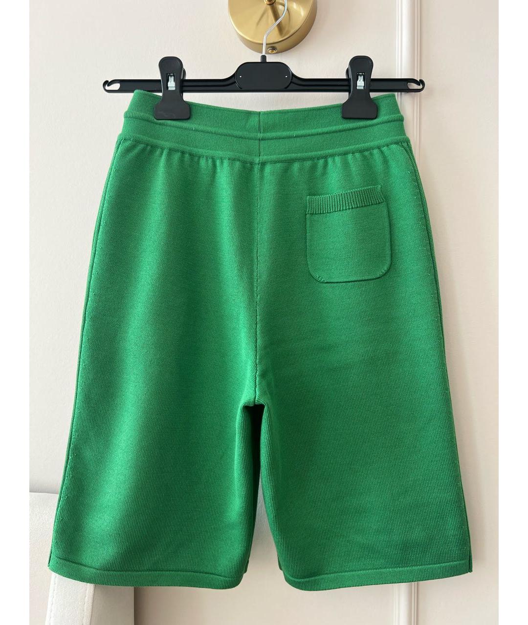 LORO PIANA Зеленые шелковые шорты, фото 3