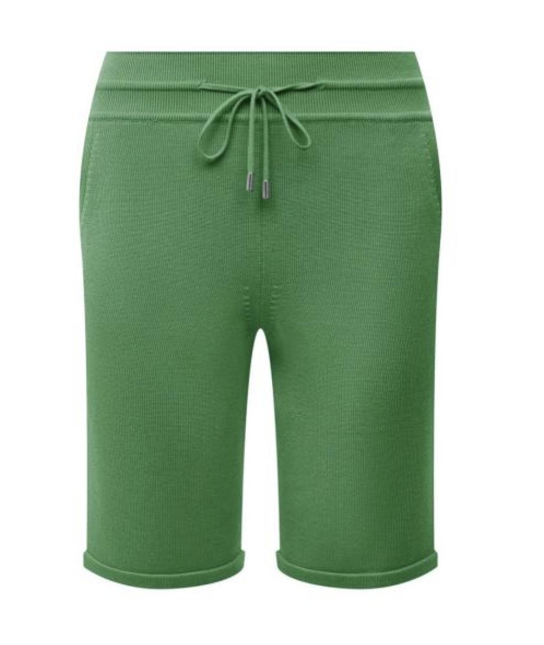 LORO PIANA Зеленые шелковые шорты, фото 1