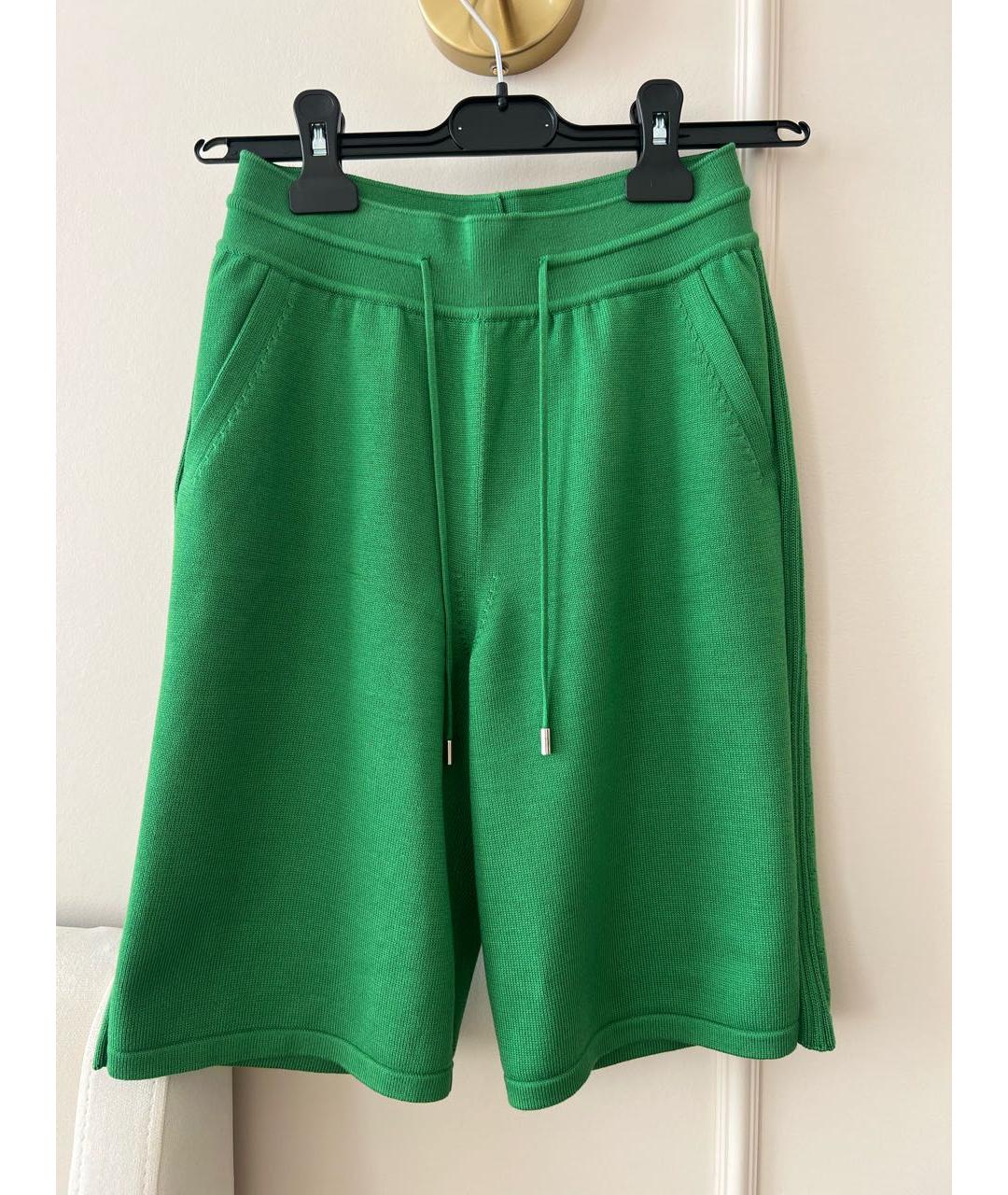 LORO PIANA Зеленые шелковые шорты, фото 2