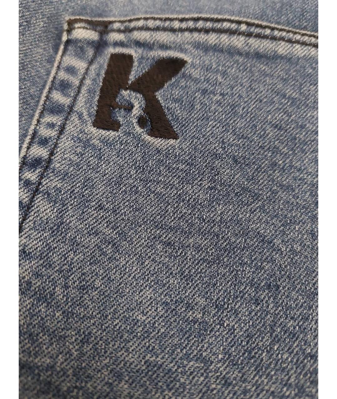 KARL LAGERFELD Голубые хлопко-эластановые прямые джинсы, фото 4