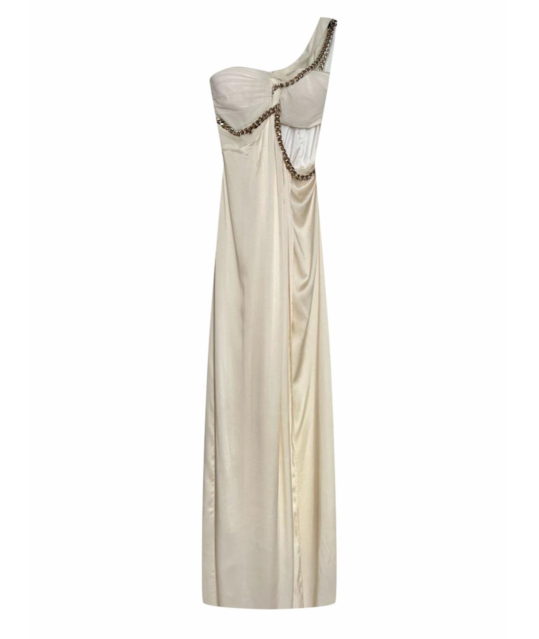 ELISABETTA FRANCHI Белое шелковое вечернее платье, фото 1