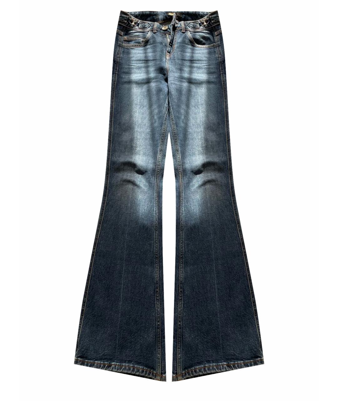 MAJE Темно-синие хлопко-эластановые джинсы клеш, фото 1
