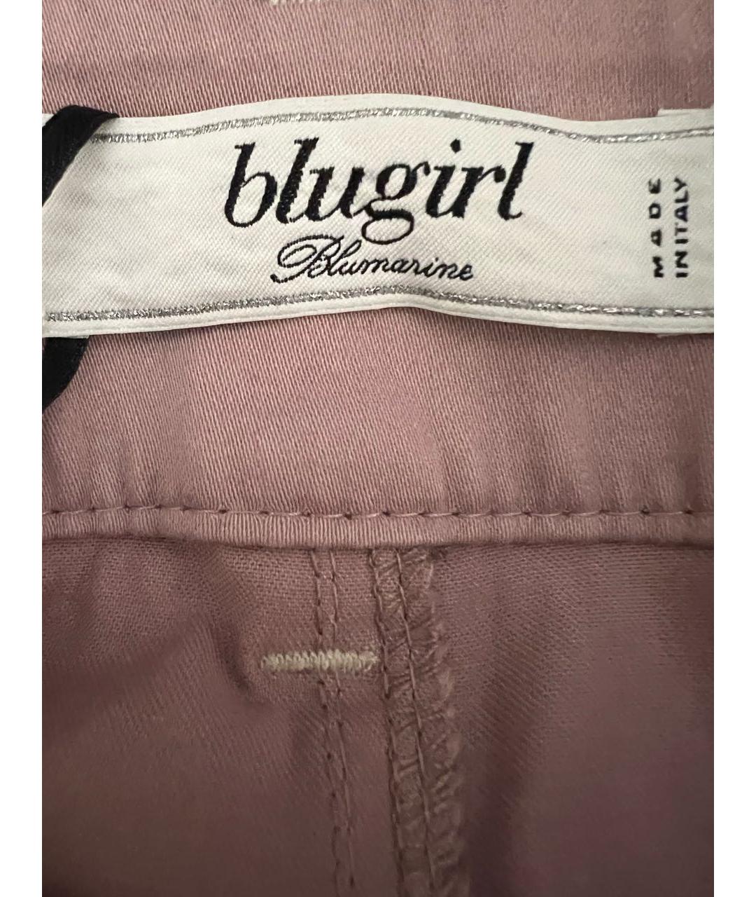 BLUGIRL Розовые хлопковые брюки узкие, фото 3