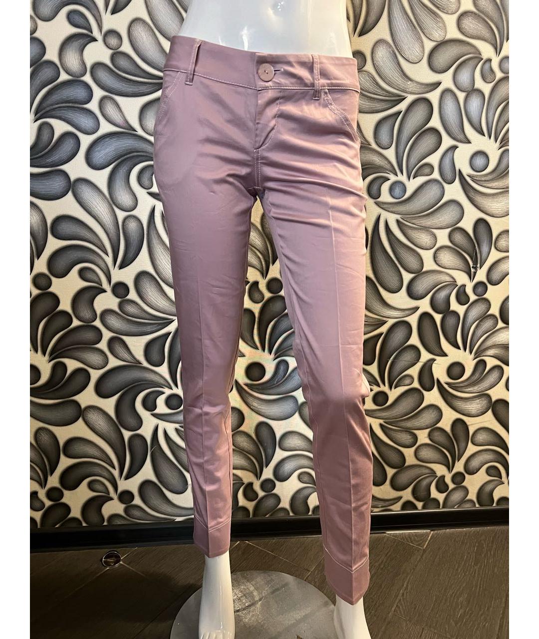BLUGIRL Розовые хлопковые брюки узкие, фото 6