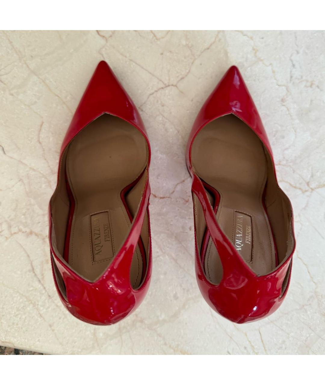 AQUAZZURA Красные туфли из лакированной кожи, фото 3