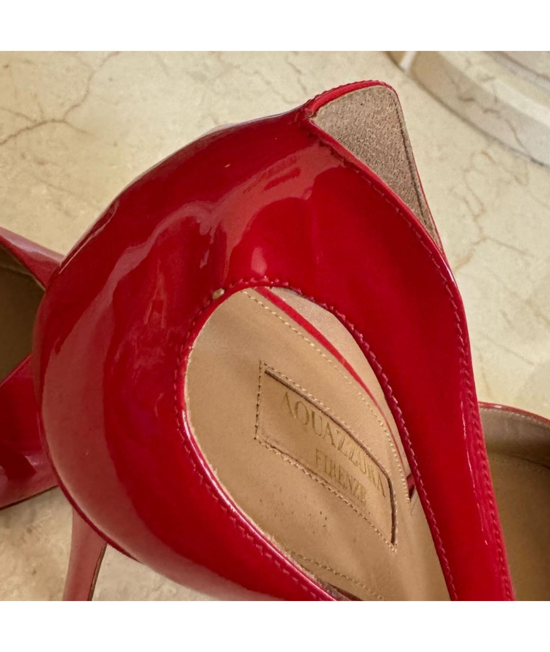 AQUAZZURA Красные туфли из лакированной кожи, фото 8