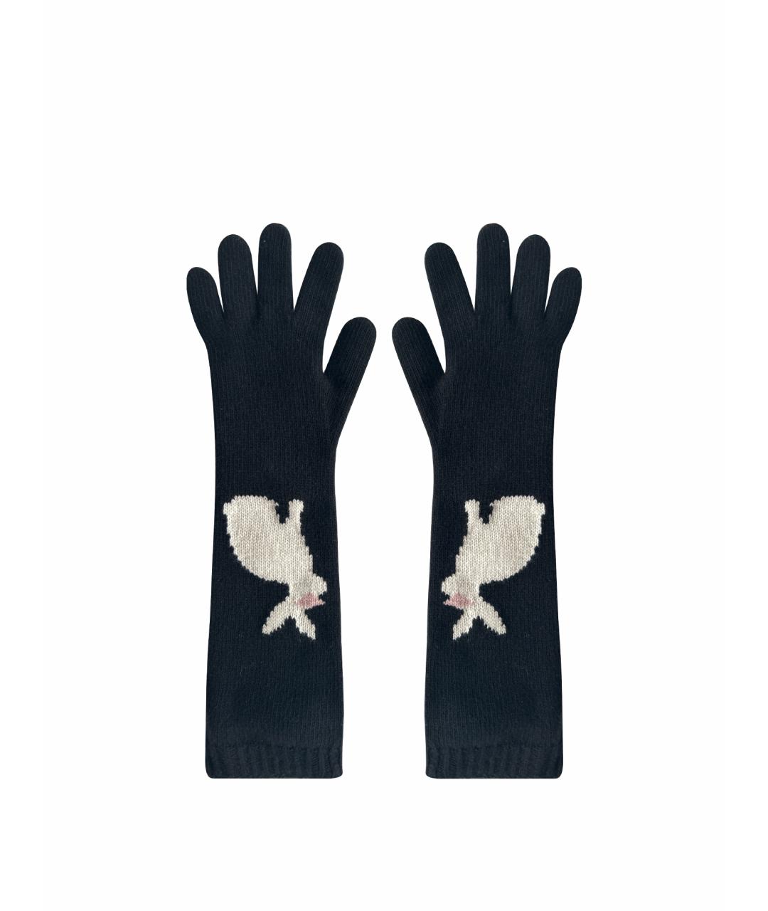 PRADA Черные шерстяные перчатки, фото 1