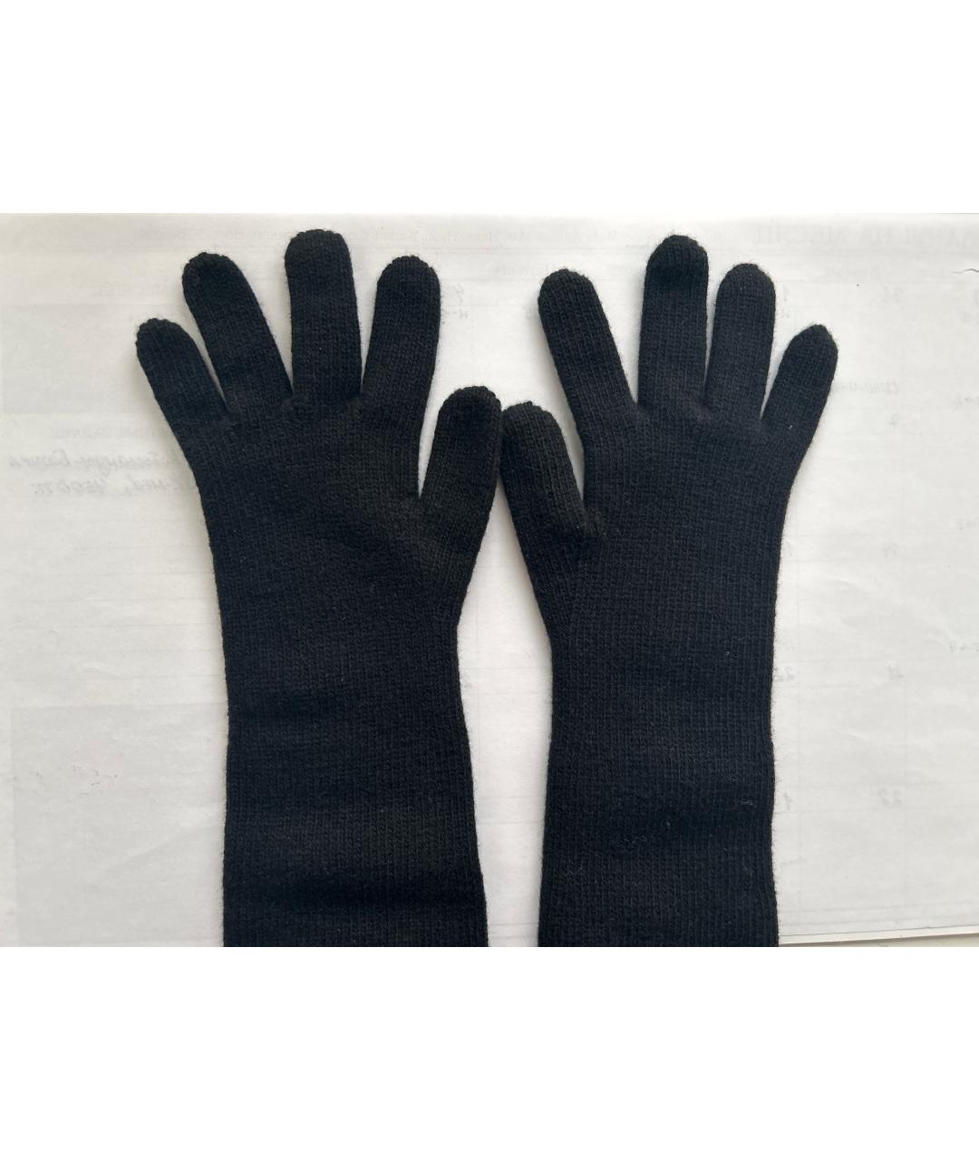 PRADA Черные шерстяные перчатки, фото 2