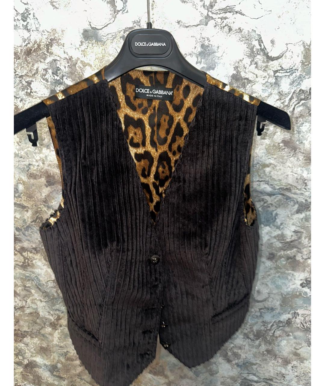 DOLCE&GABBANA Черный атласный жилет, фото 2