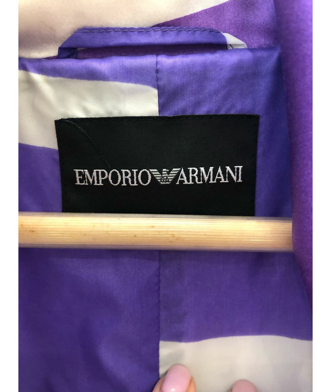 EMPORIO ARMANI Серое полиамидовое пальто, фото 7