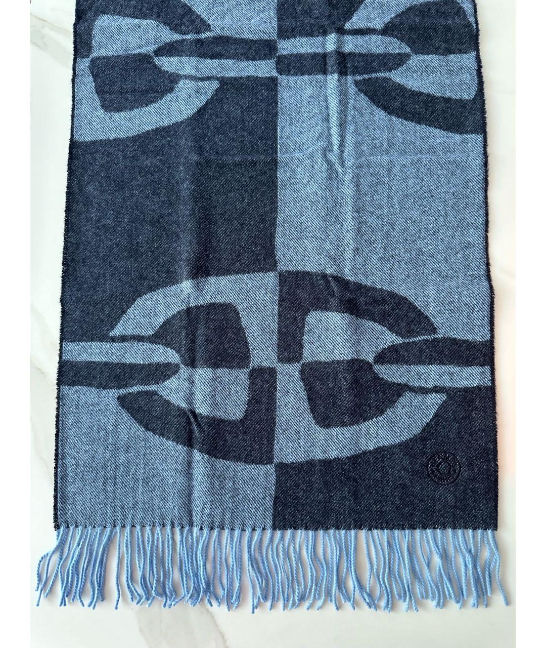 HERMES PRE-OWNED Синий кружевной шарф, фото 3