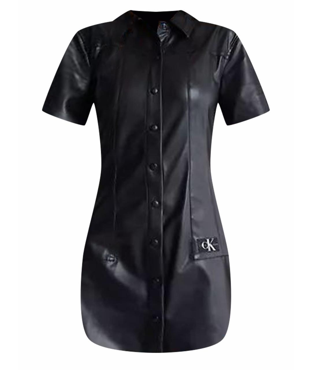 CALVIN KLEIN JEANS Черное полиуретановое повседневное платье, фото 1