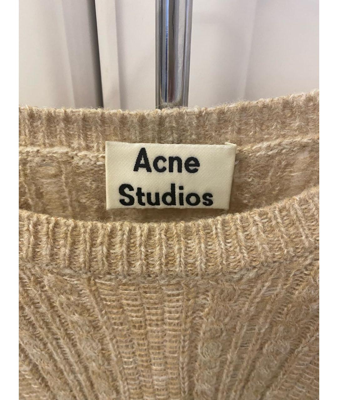 ACNE STUDIOS Бежевый шерстяной джемпер / свитер, фото 3