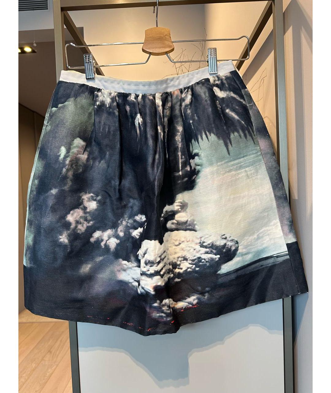 CARVEN Темно-синяя шелковая юбка мини, фото 6