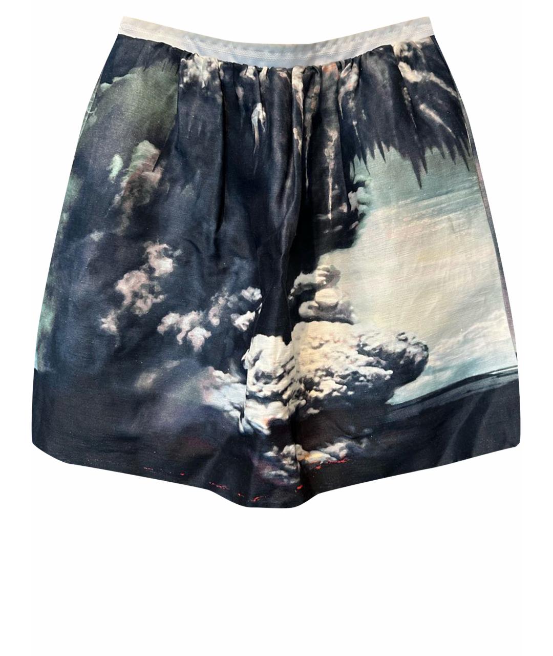 CARVEN Темно-синяя шелковая юбка мини, фото 1