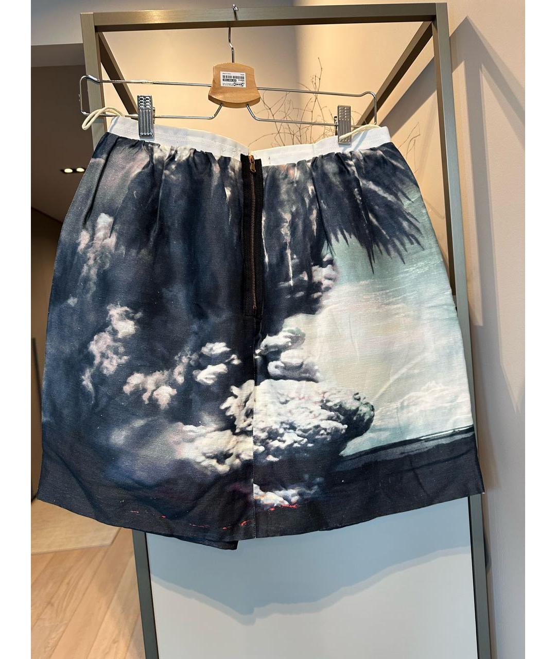 CARVEN Темно-синяя шелковая юбка мини, фото 2