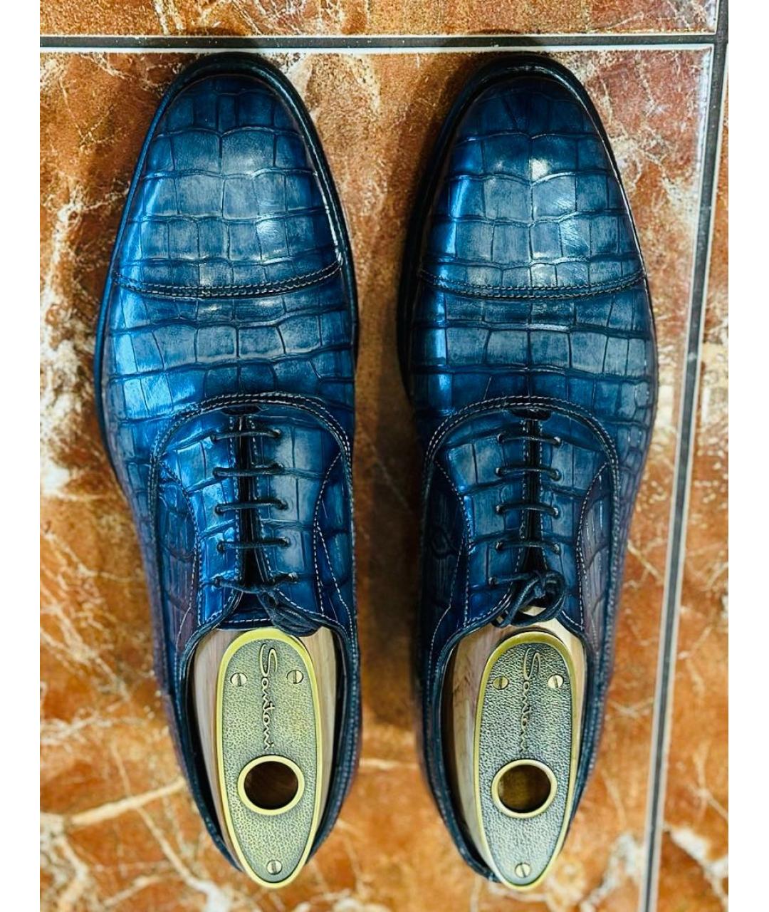 SANTONI Мульти туфли из экзотической кожи, фото 2