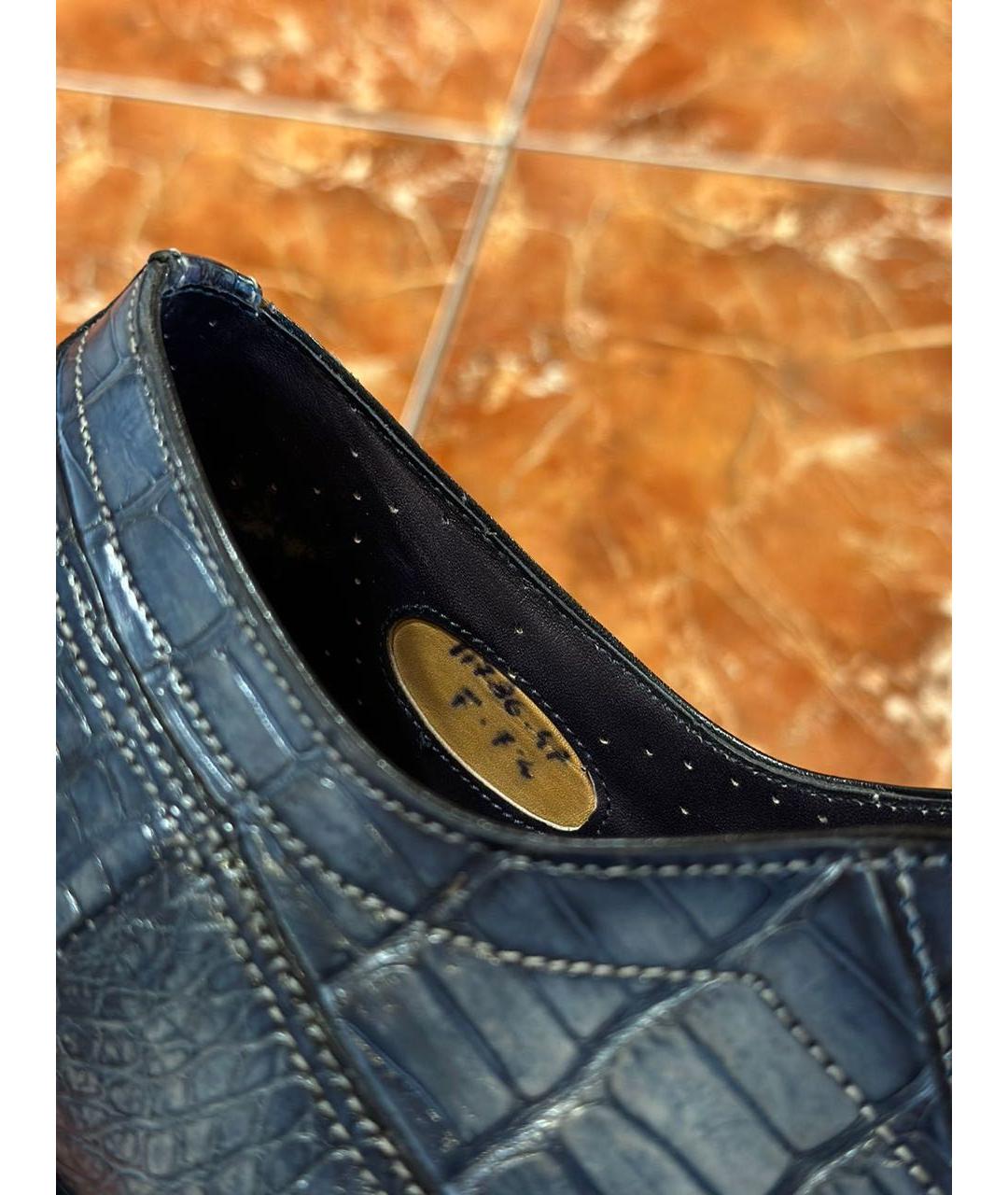 SANTONI Мульти туфли из экзотической кожи, фото 5