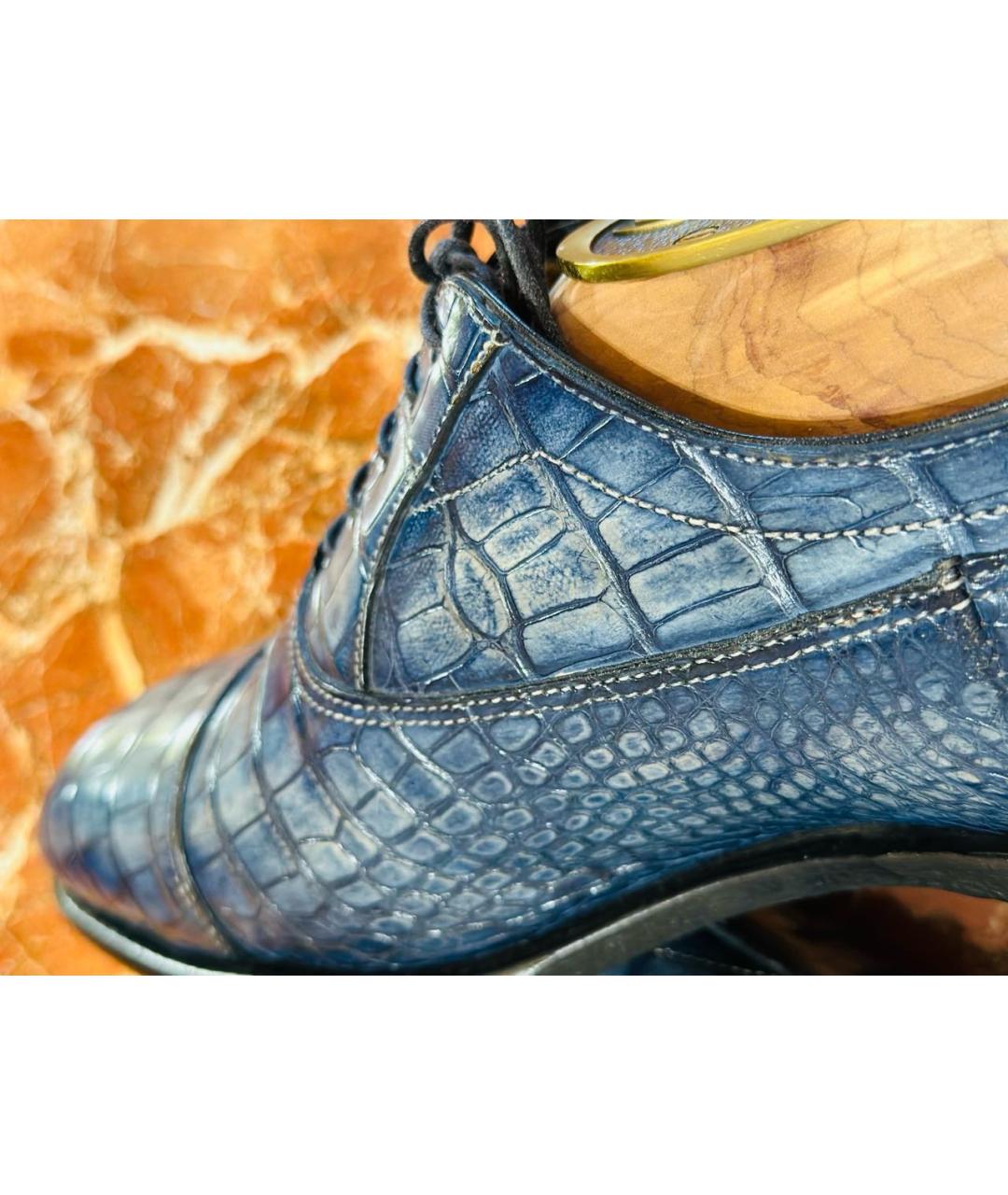 SANTONI Мульти туфли из экзотической кожи, фото 7