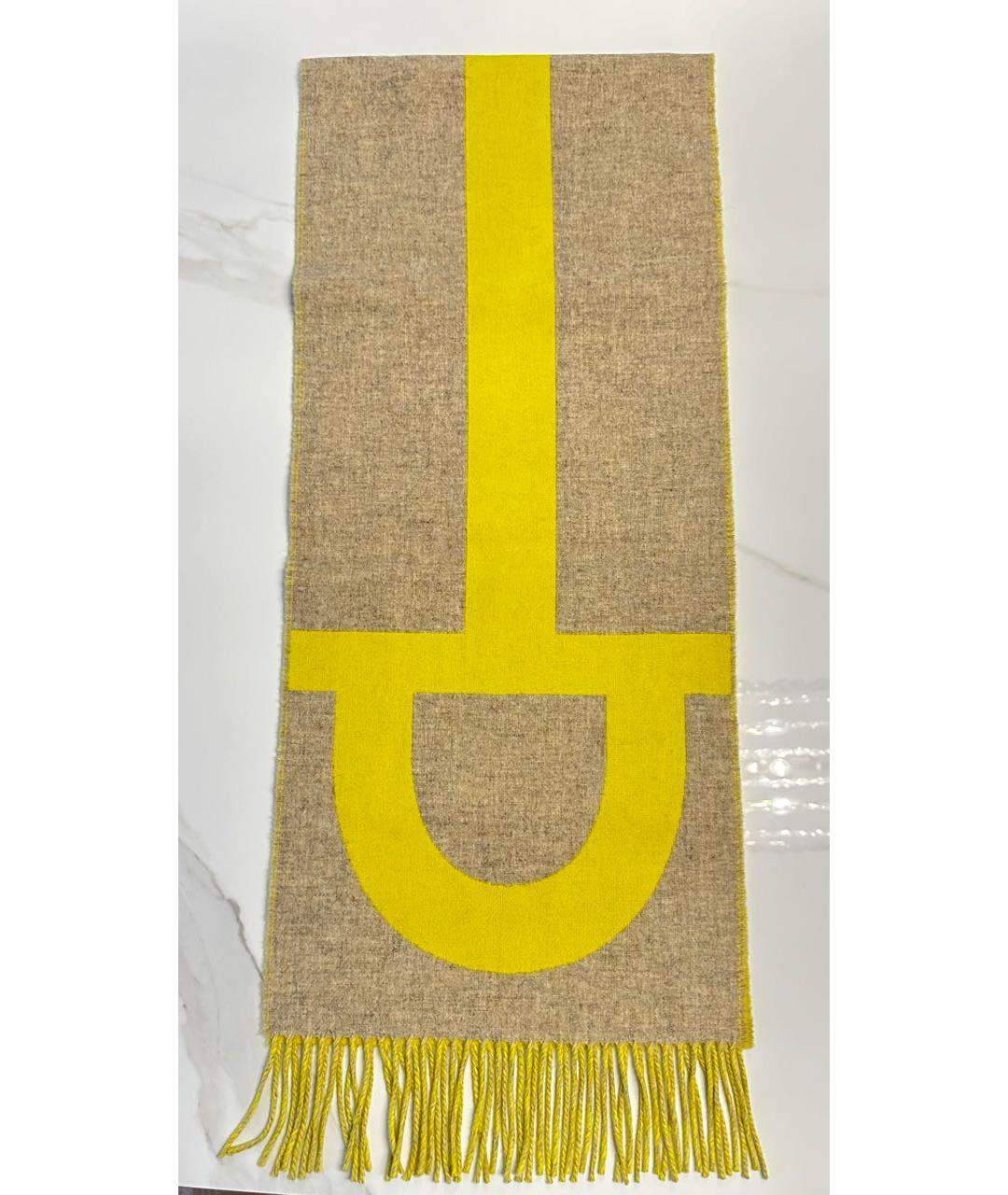 HERMES PRE-OWNED Желтый кашемировый шарф, фото 3