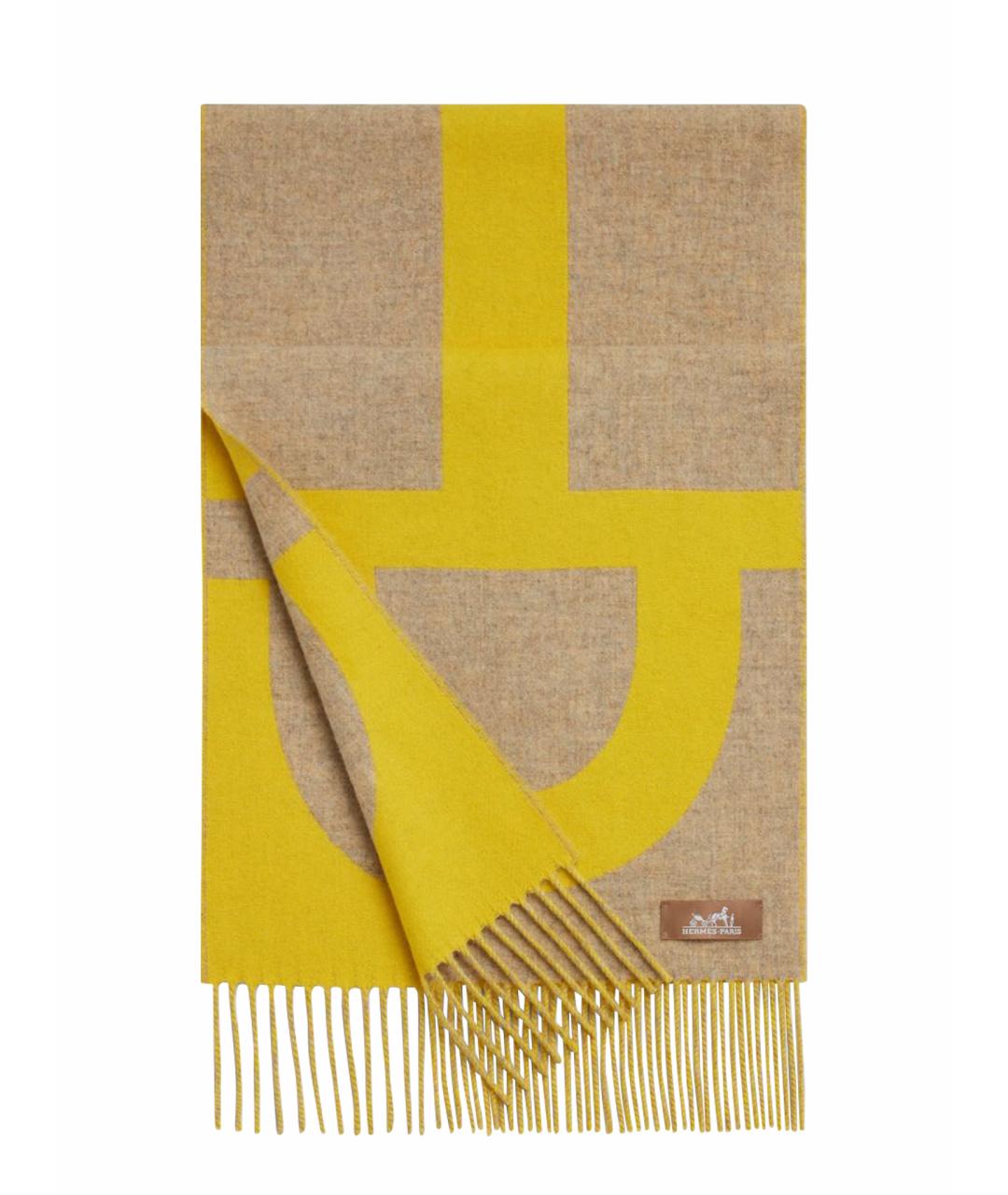 HERMES PRE-OWNED Желтый кашемировый шарф, фото 1