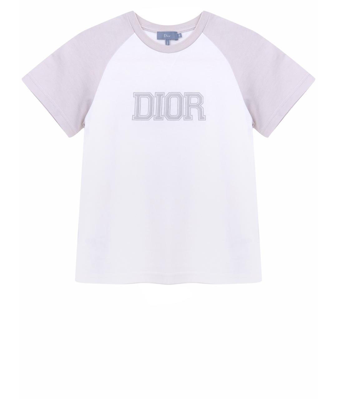 BABY DIOR Белая хлопковая детская футболка, фото 1