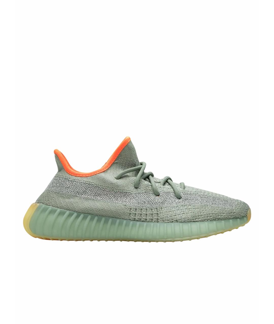 ADIDAS YEEZY Зеленые синтетические кроссовки, фото 1