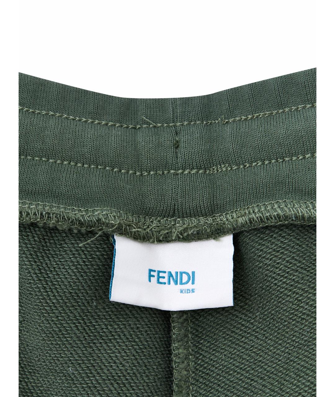 FENDI Зеленые хлопковые брюки и шорты, фото 6