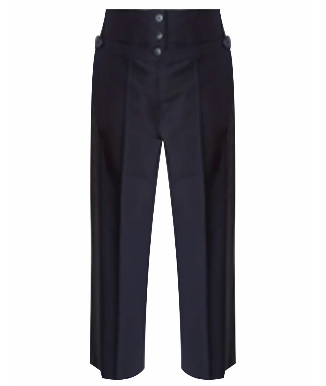 JIL SANDER Темно-синие шерстяные брюки широкие, фото 1