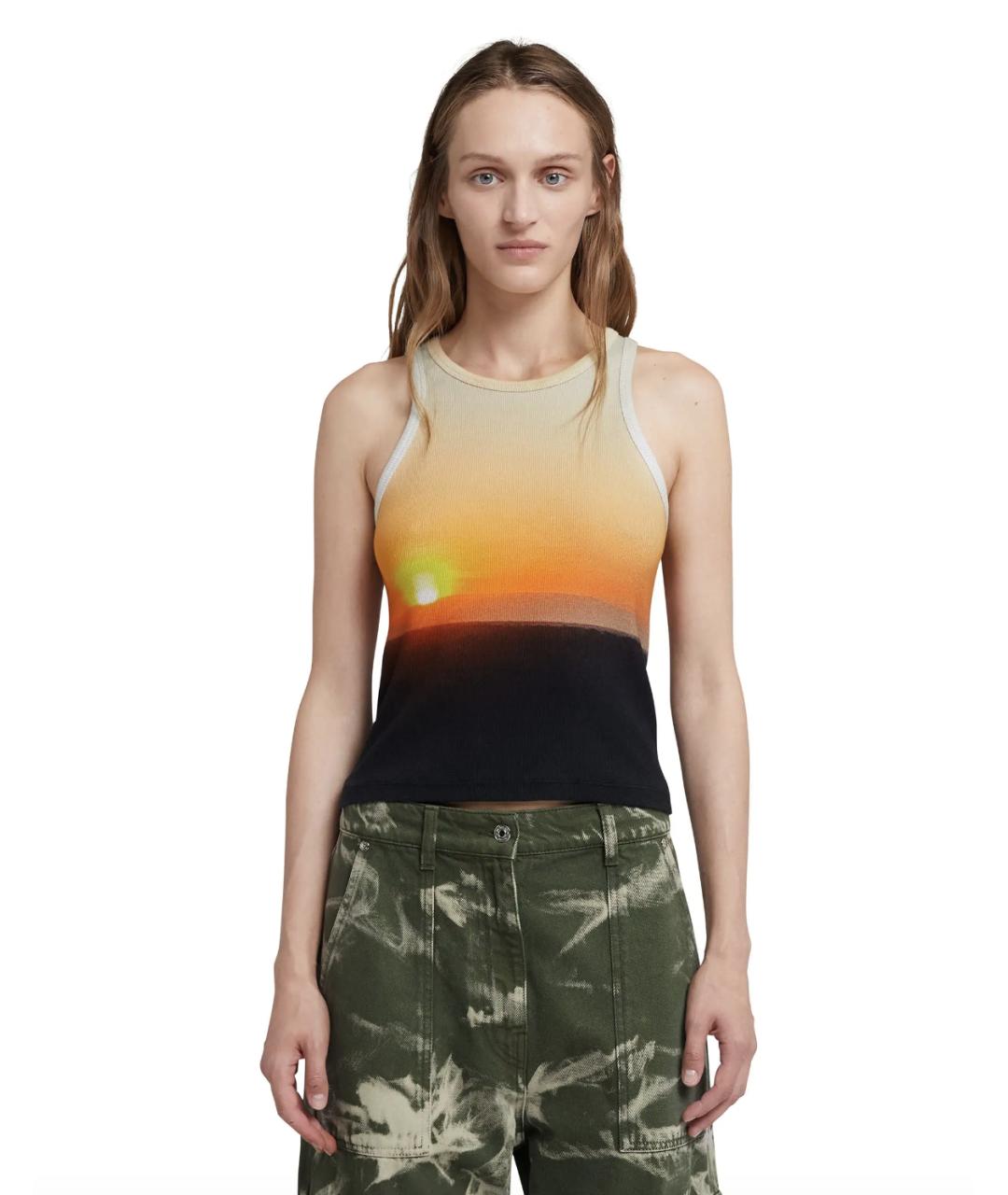 MSGM Мульти хлопко-эластановая майка, фото 2