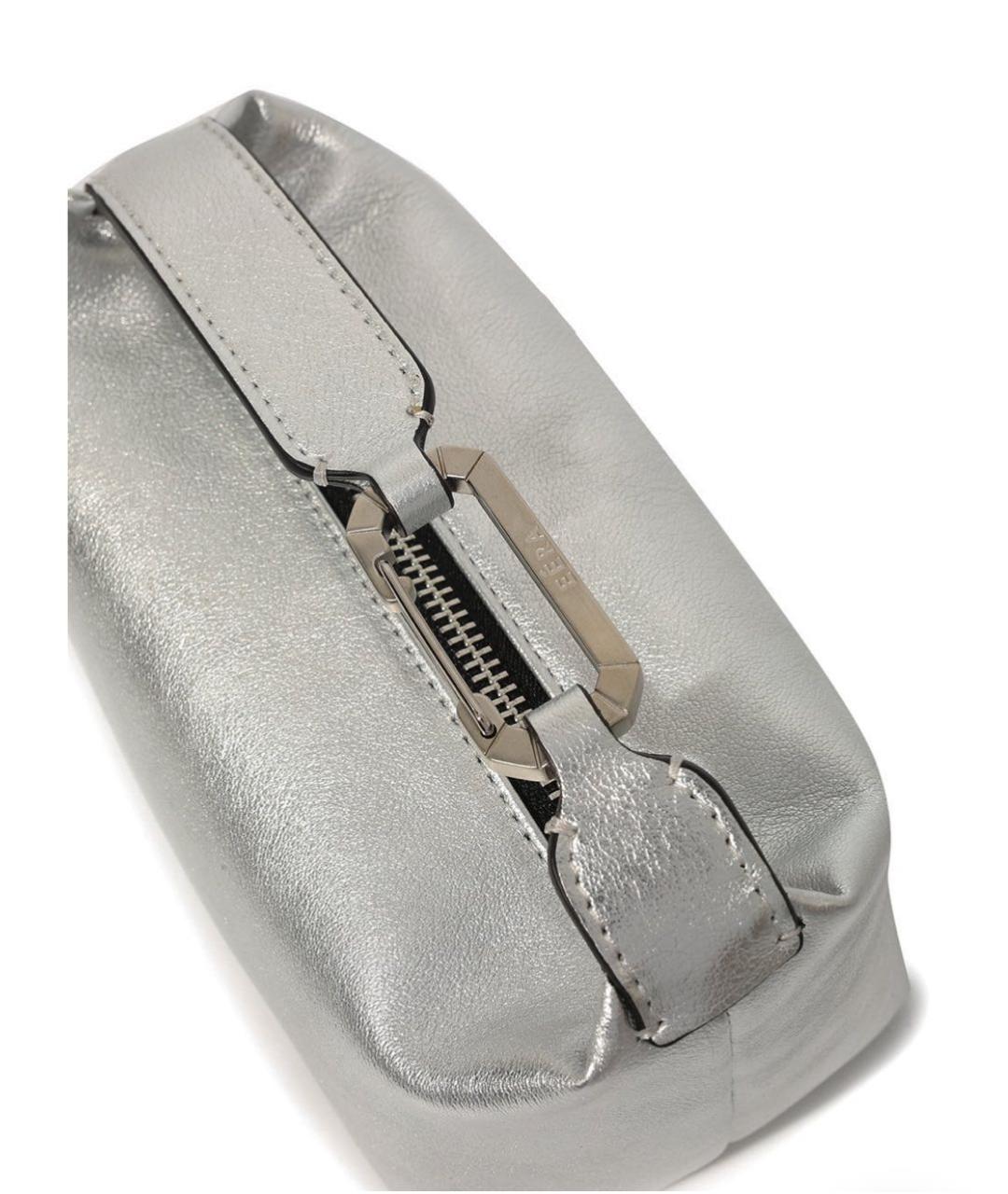 EERA Серебряная кожаная сумка с короткими ручками, фото 3