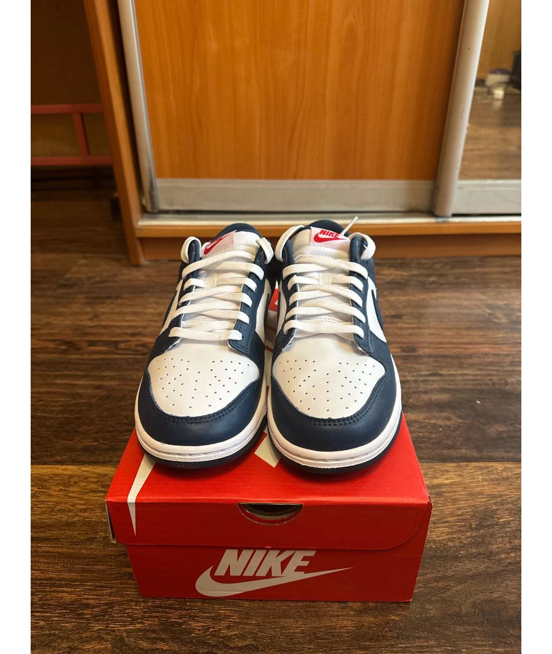 NIKE Темно-синие кожаные низкие кроссовки / кеды, фото 2