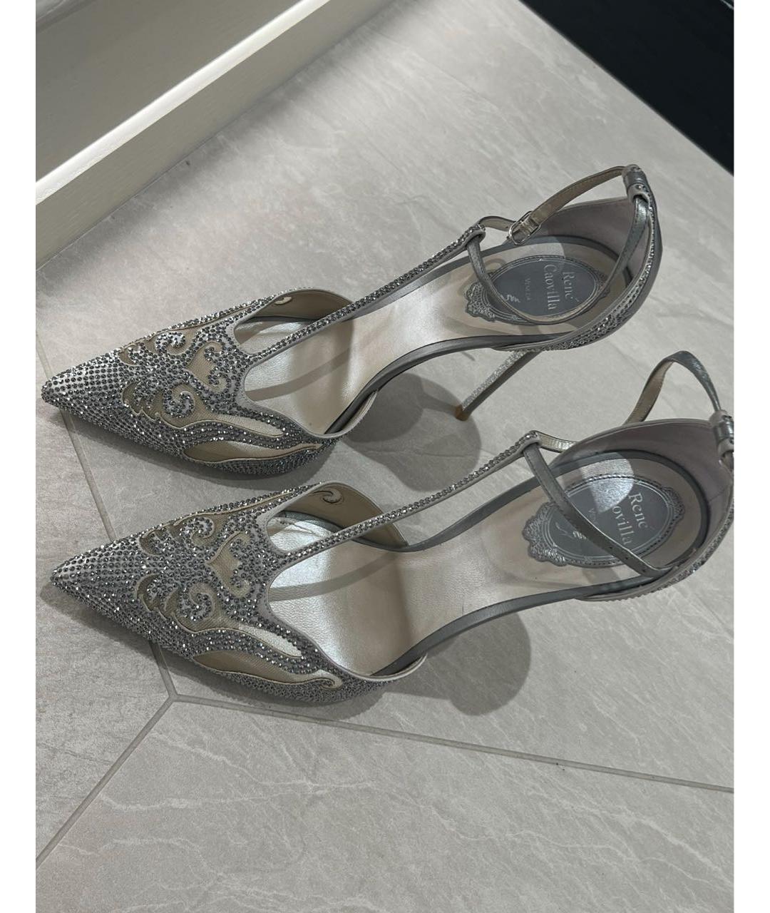 RENE CAOVILLA Серебряные кожаные туфли, фото 4