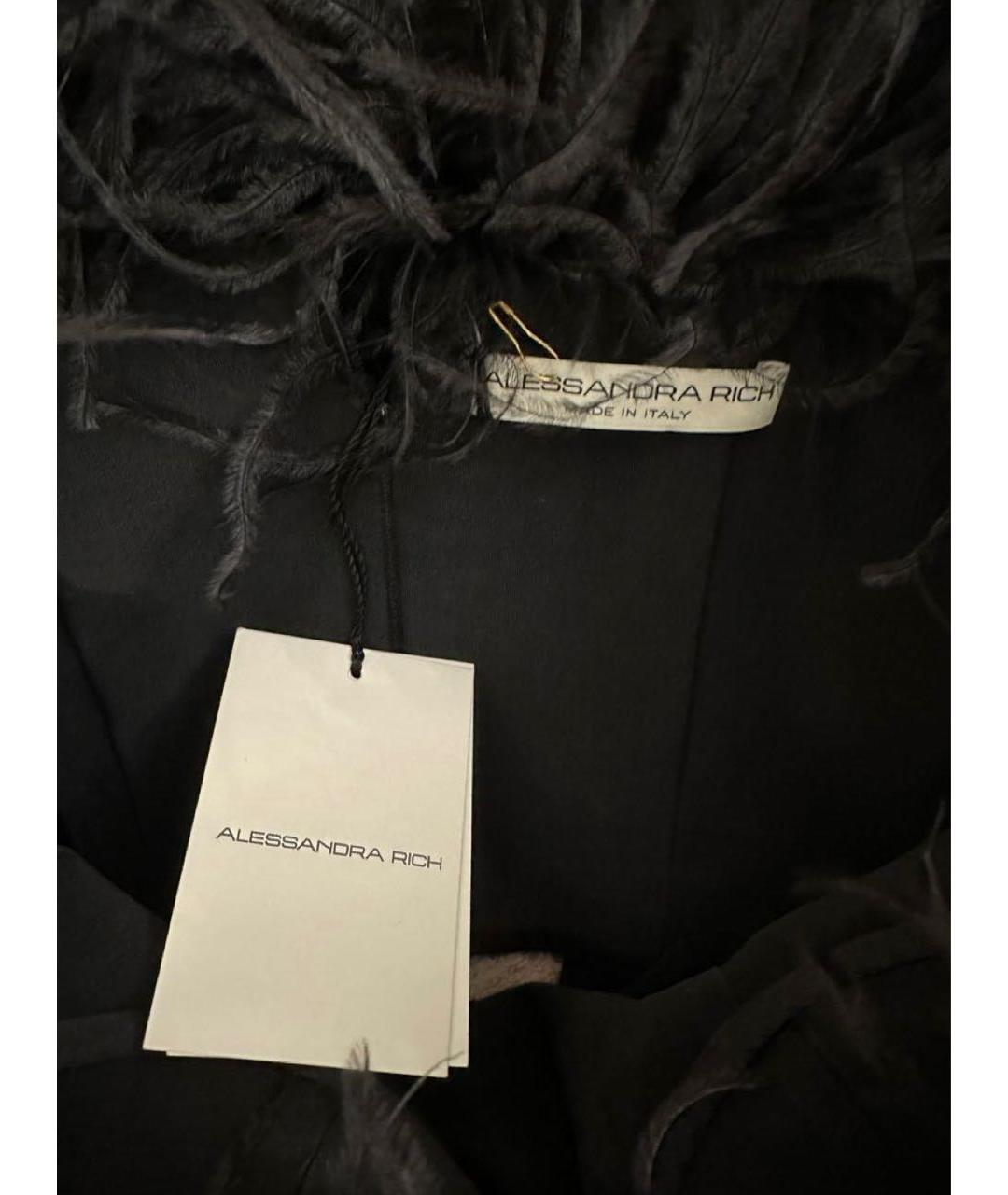 ALESSANDRA RICH Черное бархатное коктейльное платье, фото 3