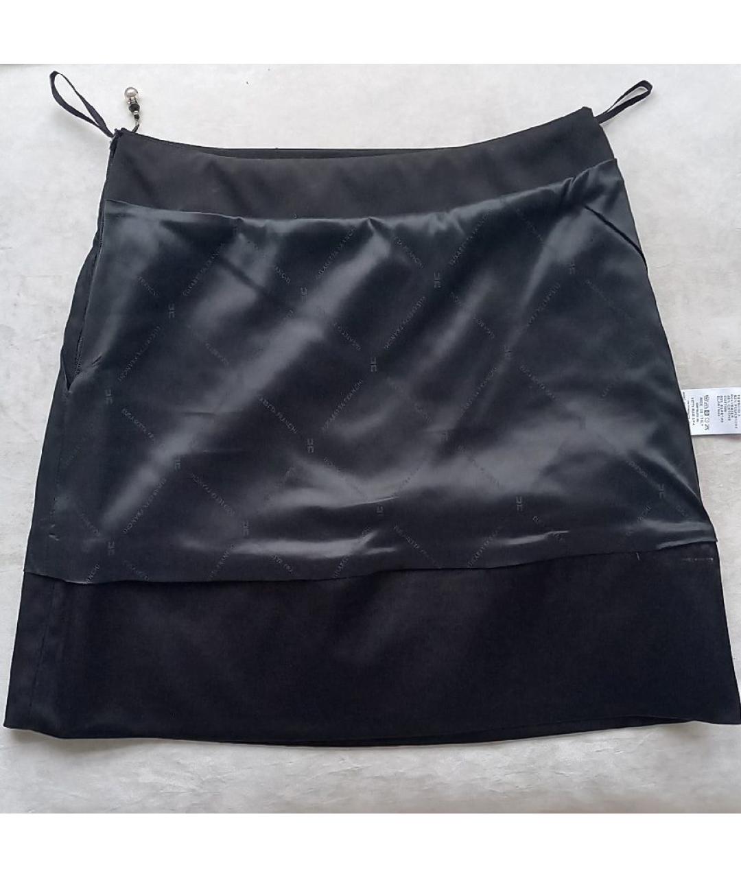 ELISABETTA FRANCHI Черная полиэстеровая юбка мини, фото 7