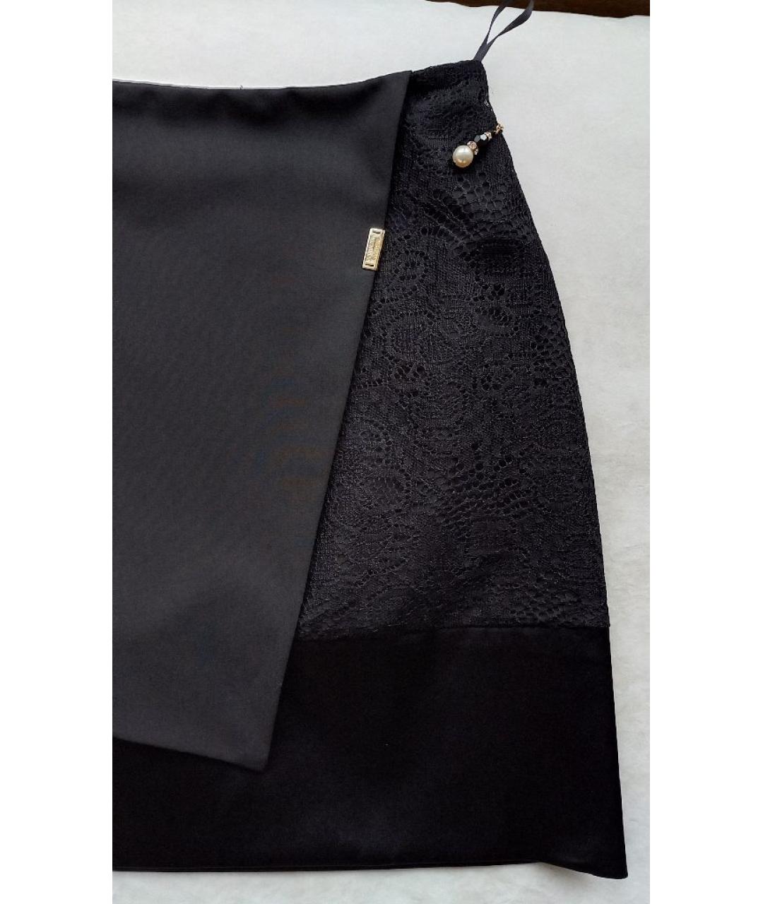 ELISABETTA FRANCHI Черная полиэстеровая юбка мини, фото 4