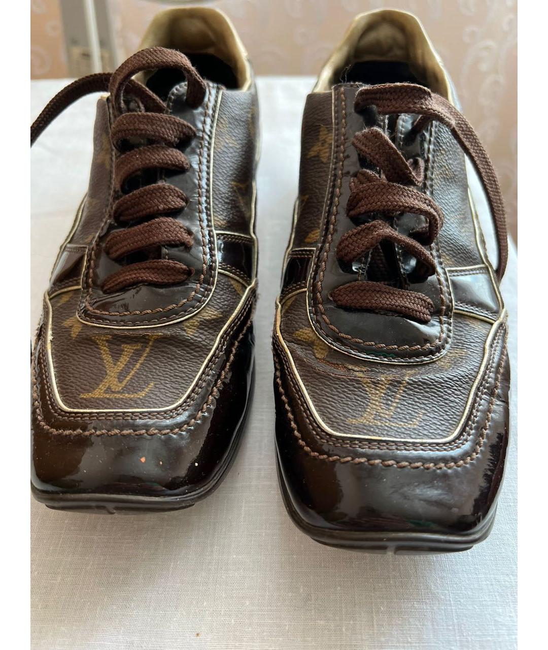 LOUIS VUITTON PRE-OWNED Коричневые кроссовки, фото 2