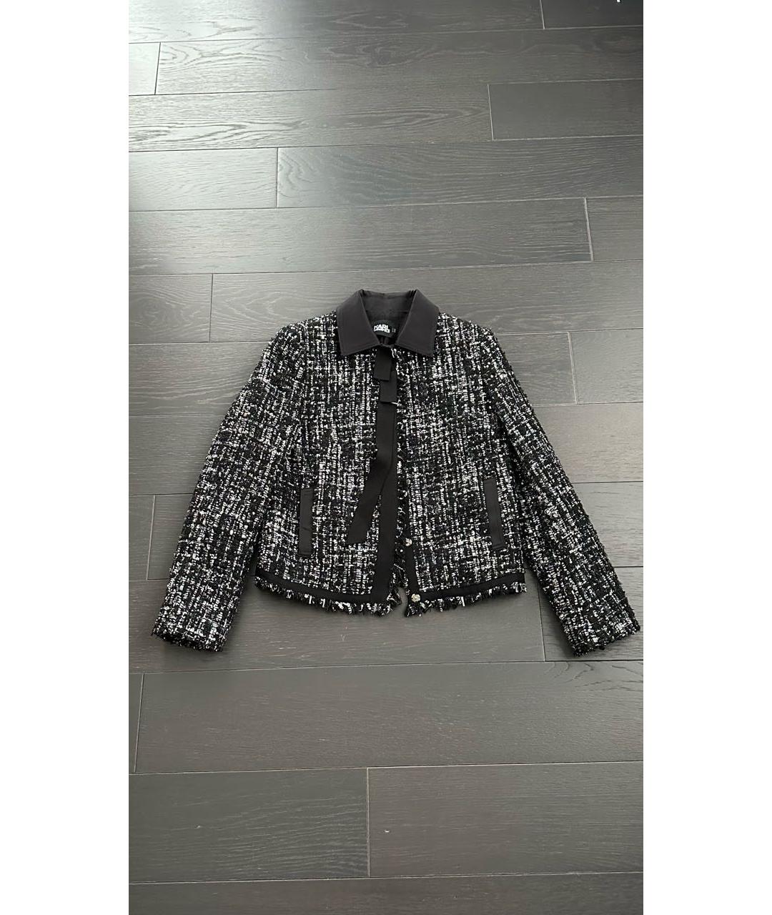KARL LAGERFELD Черный хлопковый жакет/пиджак, фото 7
