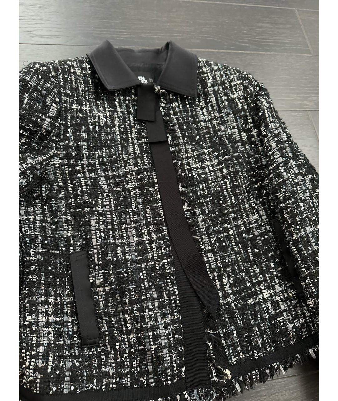KARL LAGERFELD Черный хлопковый жакет/пиджак, фото 4