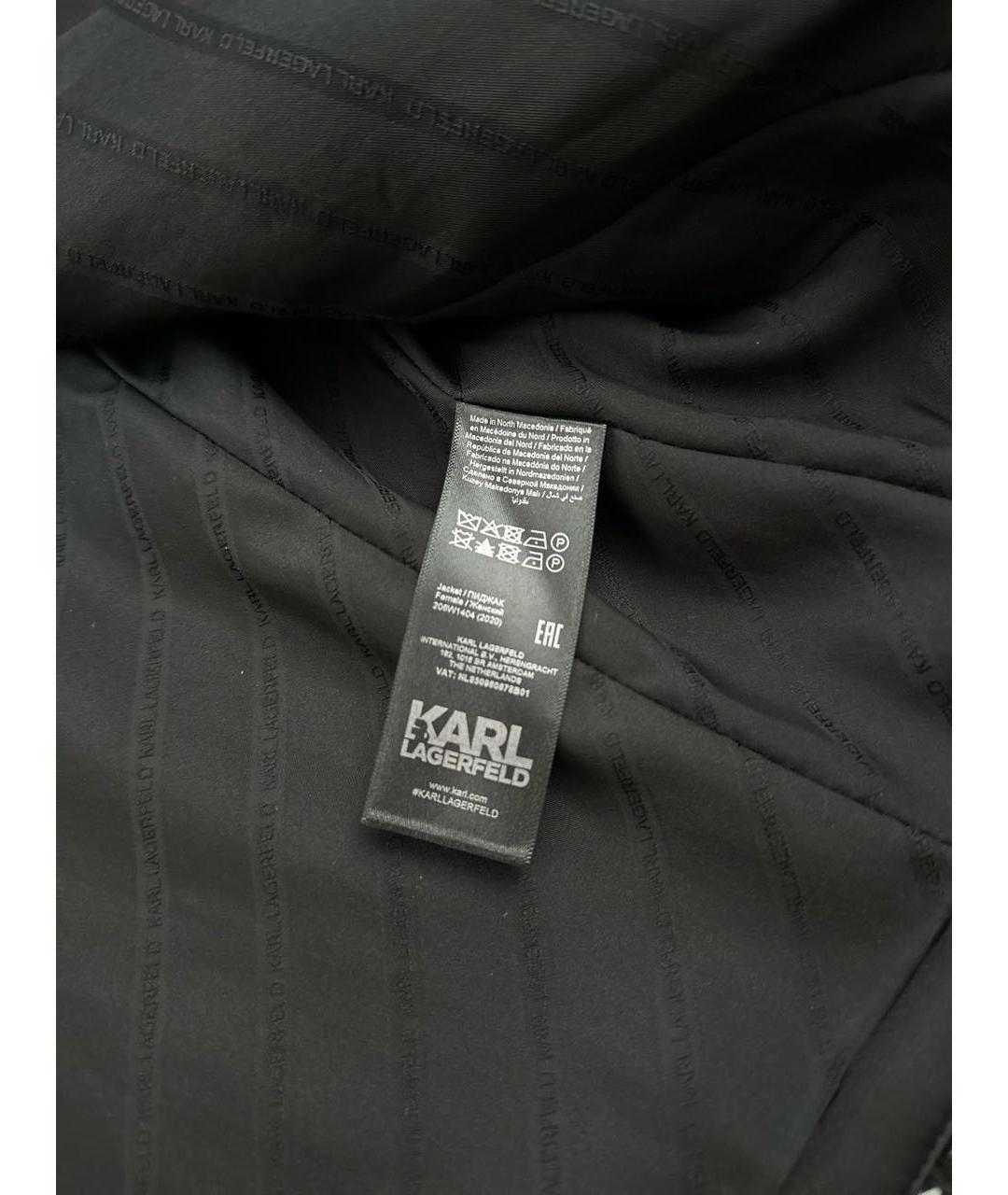 KARL LAGERFELD Черный хлопковый жакет/пиджак, фото 5