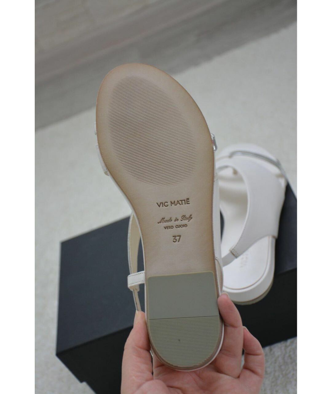 VIC MATIE Белые кожаные сандалии, фото 6