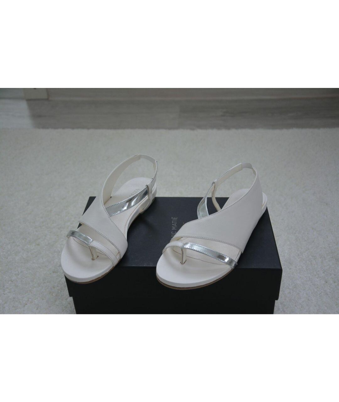 VIC MATIE Белые кожаные сандалии, фото 2
