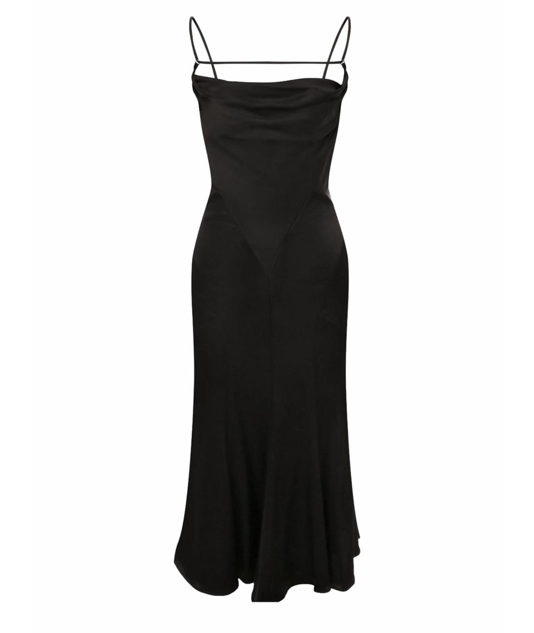 TRUSSARDI Черное ацетатное коктейльное платье, фото 1