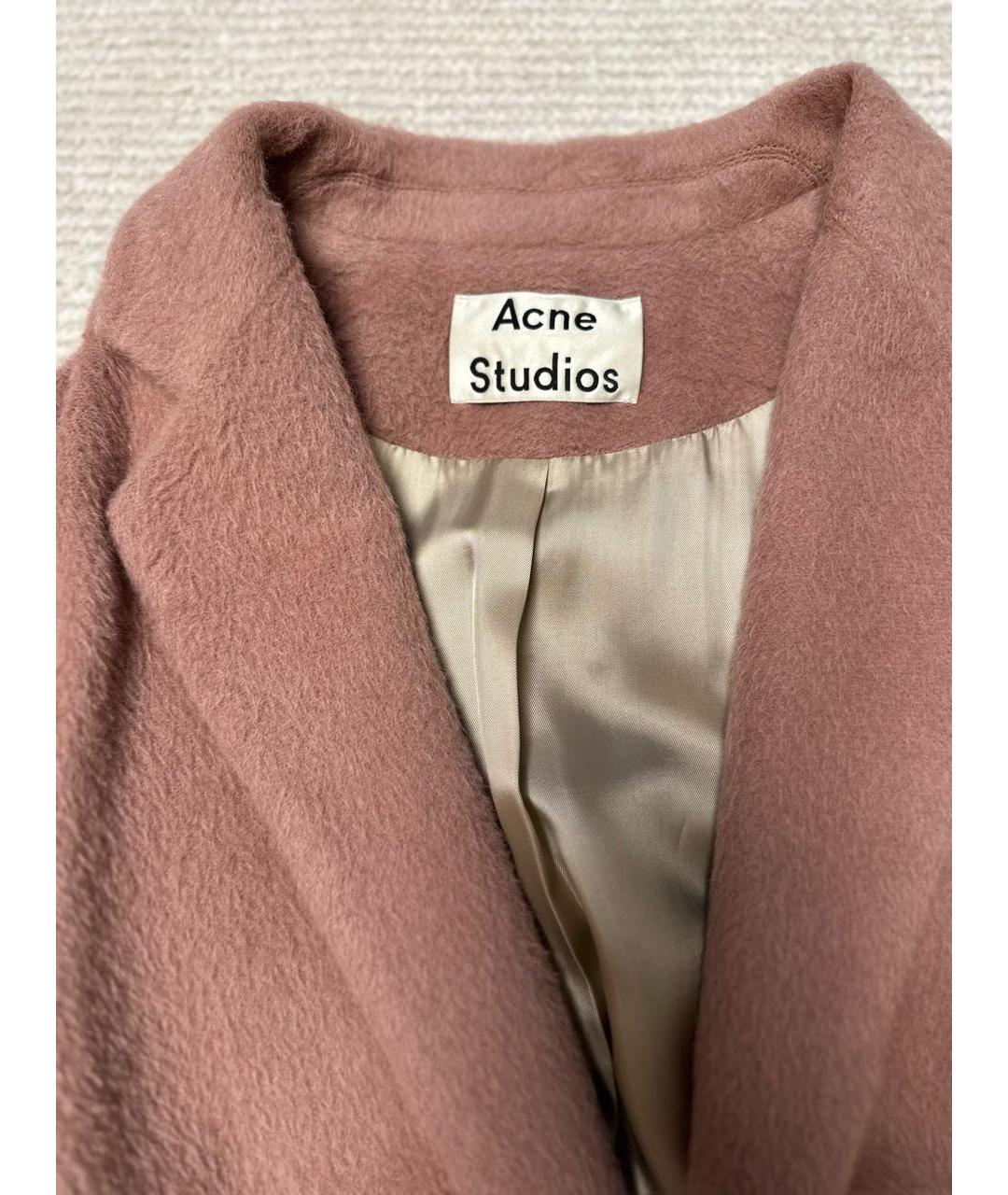 ACNE STUDIOS Розовое шерстяное пальто, фото 4