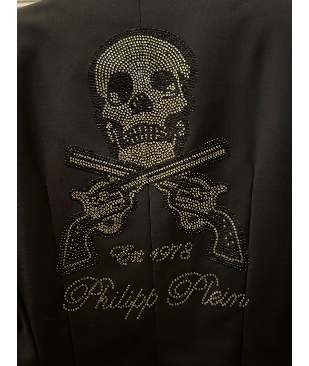 PHILIPP PLEIN Черный шелковый жакет/пиджак, фото 4