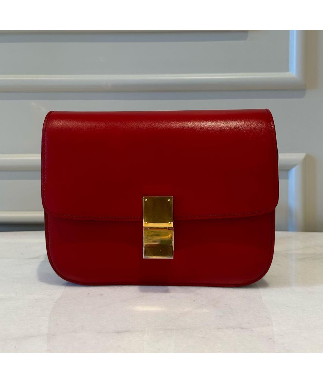 CELINE PRE-OWNED Красная кожаная сумка через плечо, фото 8