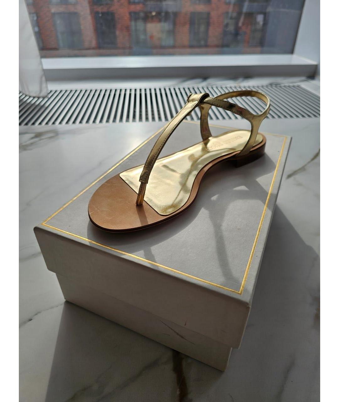 EMILIO PUCCI Золотые кожаные сандалии, фото 7