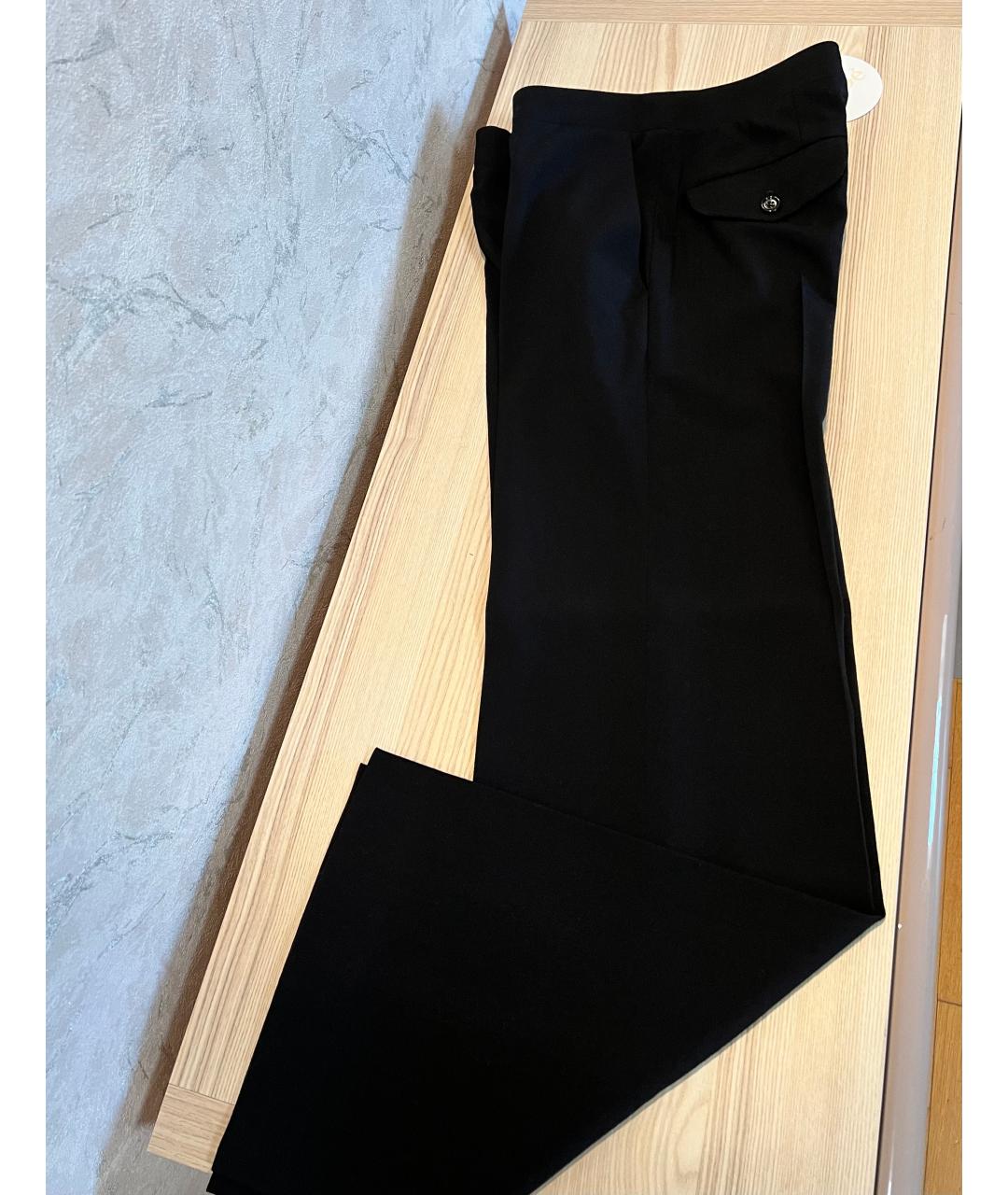 CHLOE Черные шерстяные прямые брюки, фото 5